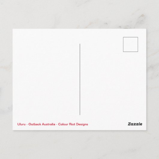 Australien - ULURU - Outback - Wüste Postkarte (Rückseite)