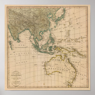 Australien und Asien Poster