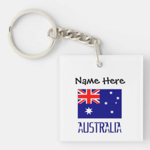 Australien und australische Flagge Personalisiert Schlüsselanhänger
