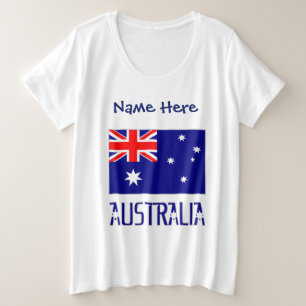 Australien und australische Flagge Schwarz Persona Große Größe T-Shirt