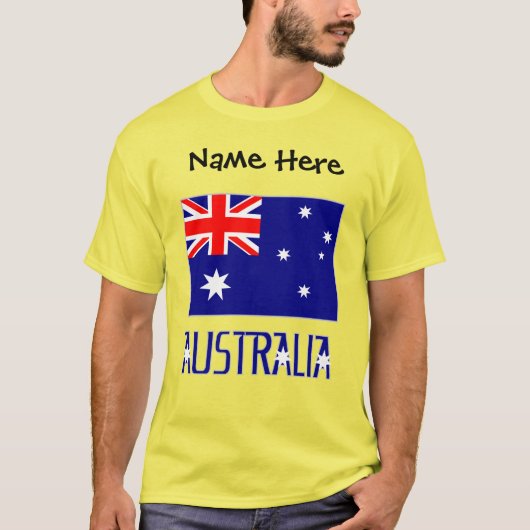 Australien und Australisches Flaggenschwarz Person T-Shirt (Vorderseite)