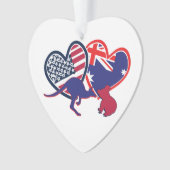 Australien und die Vereinigten Staaten - Flag Hear Ornament (Vorderseite)