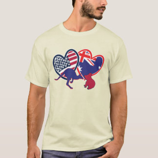 Australien und die Vereinigten Staaten - Flag Hear T-Shirt