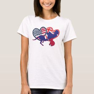 Australien und die Vereinigten Staaten - Flag Hear T-Shirt