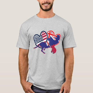 Australien und die Vereinigten Staaten - Flag Hear T-Shirt
