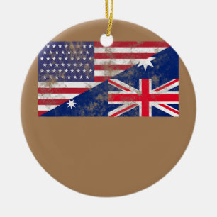 Australien und die Vereinigten Staaten - Flaggenfr Keramik Ornament