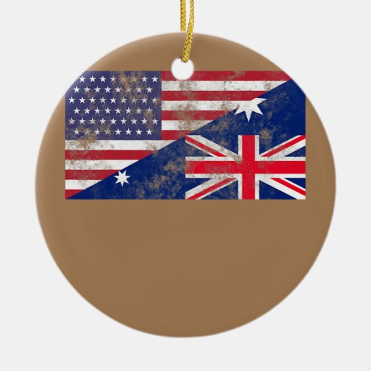 Australien und die Vereinigten Staaten - Flaggenfr Keramik Ornament (Vorne)