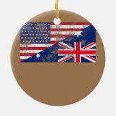 Australien und die Vereinigten Staaten - Flaggenfr Keramik Ornament (Hinten)
