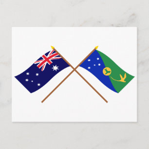 Australien und die Weihnachtsinsel überquerten Fla Postkarte