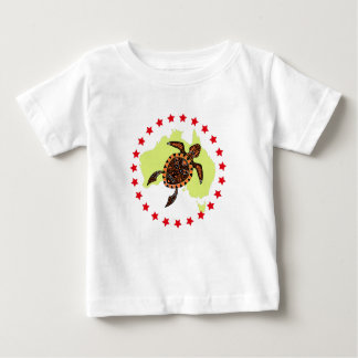 Australien und Meeresschildkröten im Sternenkreis Baby T-shirt
