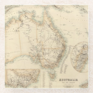 Australien und Neuseeland Glasuntersetzer