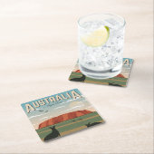 Australien Untersetzer, Text hinzufügen, Square Pa Rechteckiger Pappuntersetzer (Vor Ort)