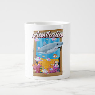 Australien Unterwasser-Hai-Reiseplakat Jumbo-Tasse