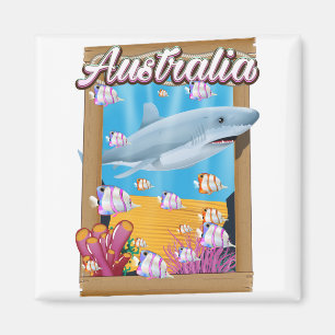 Australien Unterwasser-Hai-Reiseplakat Magnet