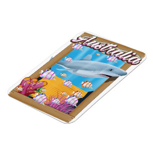 Australien Unterwasser-Hai-Reiseplakat Magnet