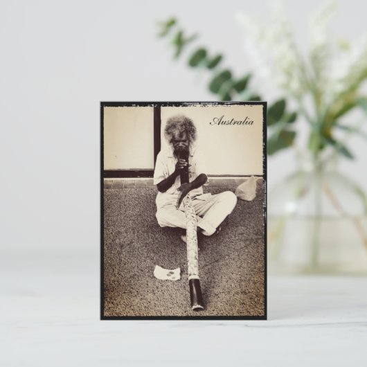 Australien, Ureinwohner + Didgeridoo Postkarte (Stehend Vorderseite)