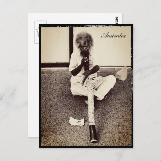 Australien, Ureinwohner + Didgeridoo Postkarte (Vorne/Hinten)