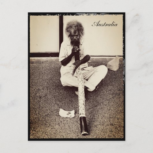 Australien, Ureinwohner + Didgeridoo Postkarte (Vorderseite)
