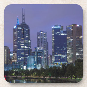 Australien, Victoria, Melbourne, Skyline entlang Getränkeuntersetzer