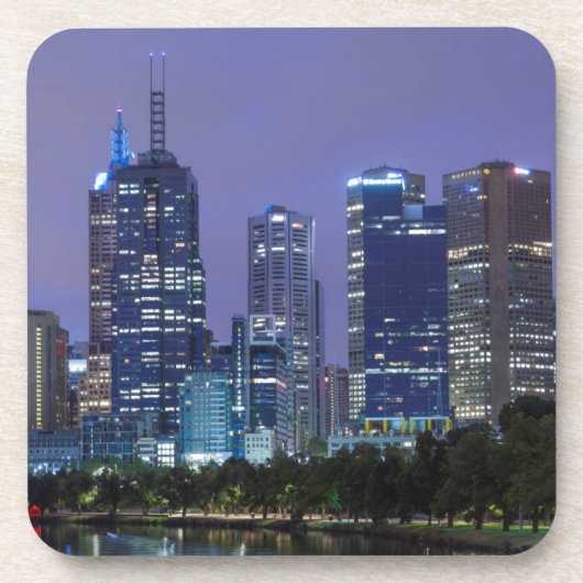 Australien, Victoria, Melbourne, Skyline entlang Getränkeuntersetzer (Vorderseite)