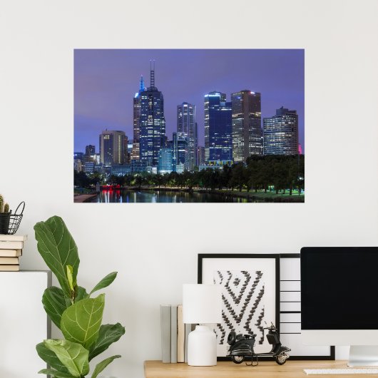 Australien, Victoria, Melbourne, Skyline entlang Poster (Heimbüro)