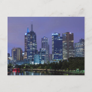 Australien, Victoria, Melbourne, Skyline entlang Postkarte