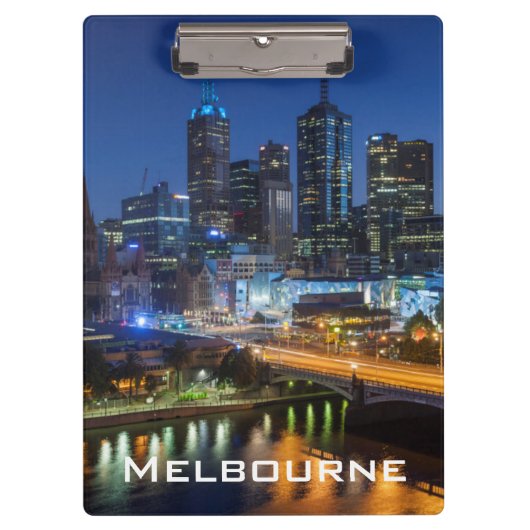 Australien, Victoria, Melbourne, Skyline mit Klemmbrett (Vorderseite)