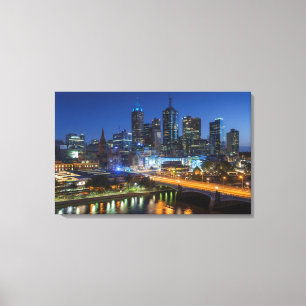 Australien, Victoria, Melbourne, Skyline mit Leinwanddruck