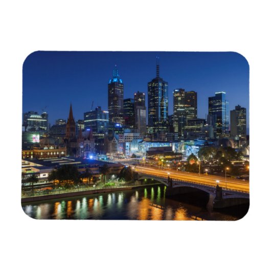 Australien, Victoria, Melbourne, Skyline mit Magnet (Horizontal)