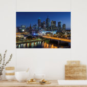Australien, Victoria, Melbourne, Skyline mit Poster (Küche)