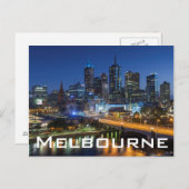 Australien, Victoria, Melbourne, Skyline mit Postkarte (Vorne/Hinten)