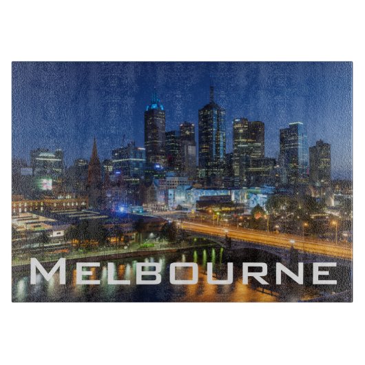 Australien, Victoria, Melbourne, Skyline mit Schneidebrett (Vorderseite)