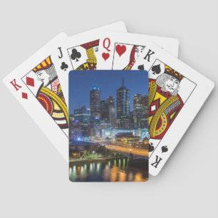 Australien, Victoria, Melbourne, Skyline mit Spielkarten