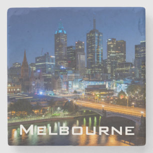 Australien, Victoria, Melbourne, Skyline mit Steinuntersetzer