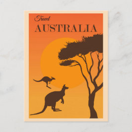 Australien Vintag Kangaroo Reiseposter Postkarte