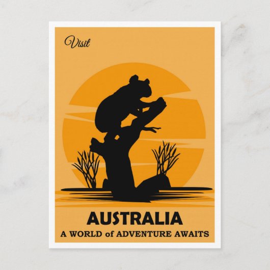 Australien Vintag Koala Bear Travel Postkarte (Vorderseite)