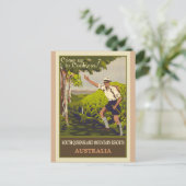 Australien Vintag Mountain Travel Poster Postkarte (Stehend Vorderseite)