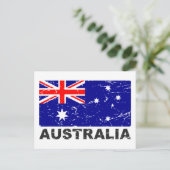 Australien - Vintage Flagge Postkarte (Stehend Vorderseite)