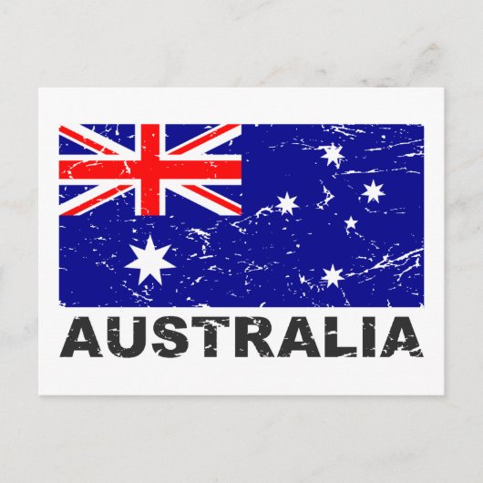 Australien - Vintage Flagge Postkarte (Vorderseite)