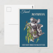 Australien Vintage Poster Postkarte (Vorne/Hinten)