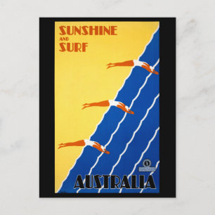Australien Vintage Poster wiederhergestellt Postkarte