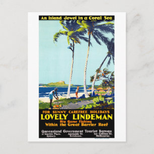 Australien Vintage-Reiseplakat Restauriert Postkarte