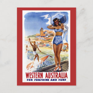 Australien Vintage-Reiseplakat Restauriert Postkarte