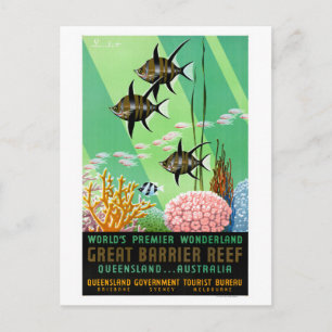 Australien Vintage-Reiseplakat Restauriert Postkarte