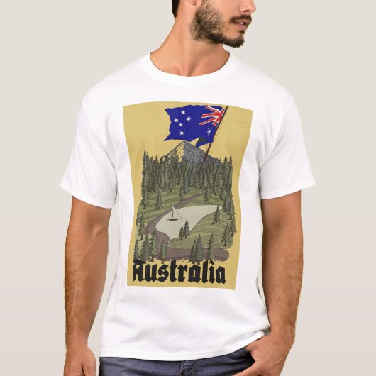 Australien Vintage-Reiseplakat T-Shirt (Vorderseite)