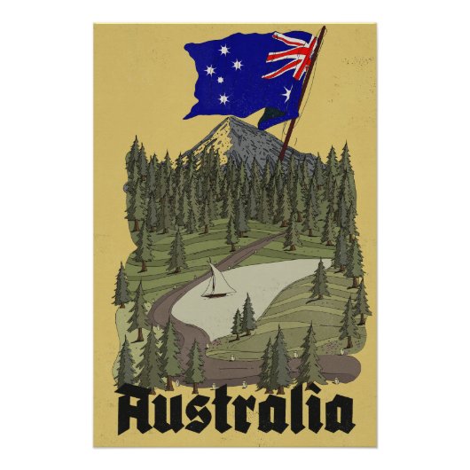 Australien Vintage-Reiseposter Poster (Vorderseite)
