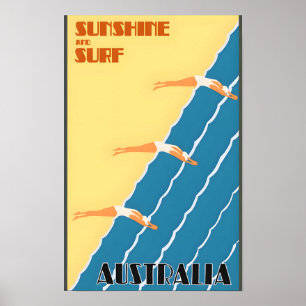 Australien Vintage-Reiseposter Poster