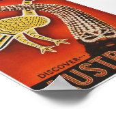 Australien Vintage Travel Poster mit Emu (Ecke)