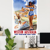 Australien Vintage Travel Poster wiederhergestellt (Heimbüro)