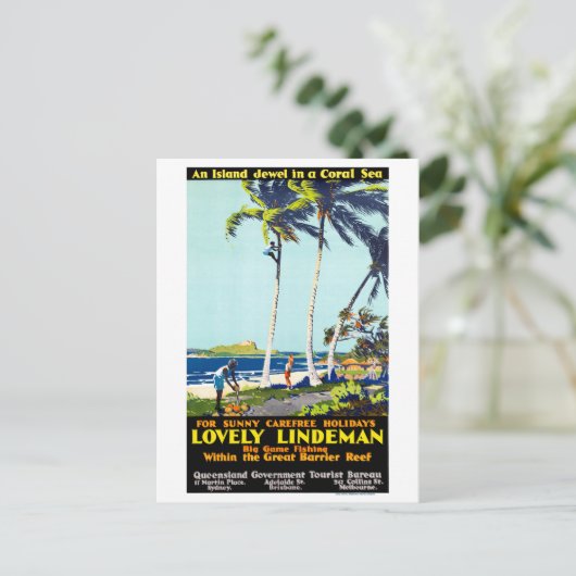 Australien Vintage Travel Poster wiederhergestellt Postkarte (Stehend Vorderseite)